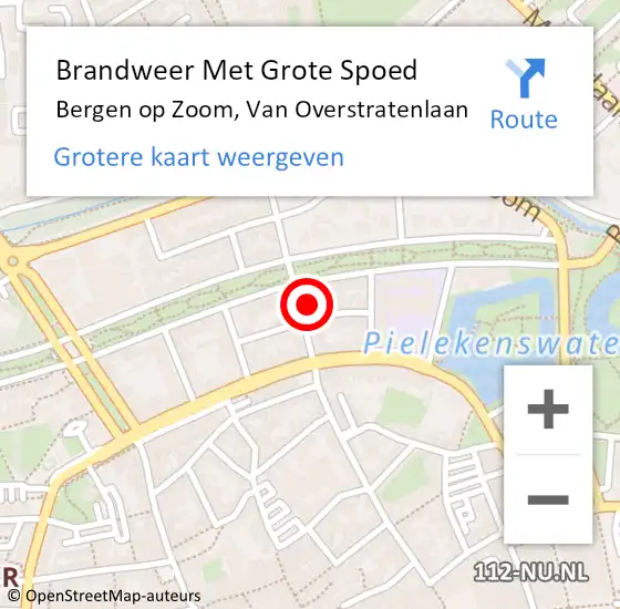 Locatie op kaart van de 112 melding: Brandweer Met Grote Spoed Naar Bergen op Zoom, Van Overstratenlaan op 12 september 2023 18:56