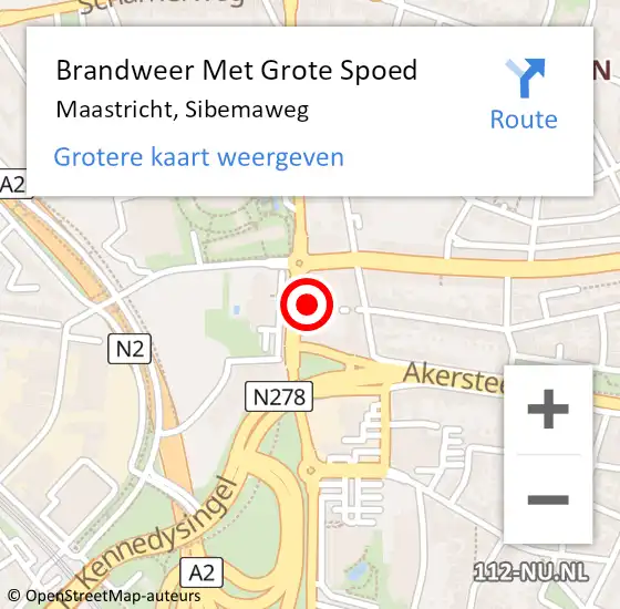 Locatie op kaart van de 112 melding: Brandweer Met Grote Spoed Naar Maastricht, Sibemaweg op 12 september 2023 19:30