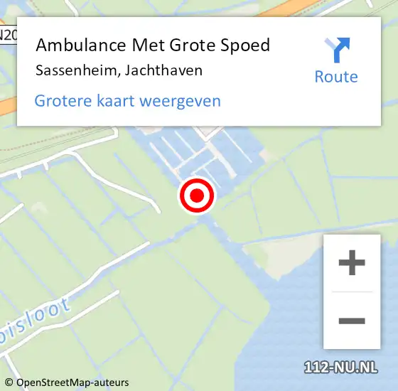 Locatie op kaart van de 112 melding: Ambulance Met Grote Spoed Naar Sassenheim, Jachthaven op 12 september 2023 19:48