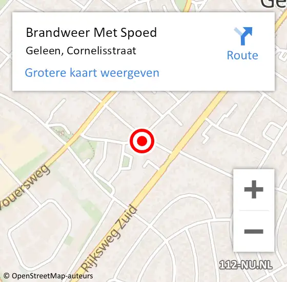 Locatie op kaart van de 112 melding: Brandweer Met Spoed Naar Geleen, Cornelisstraat op 12 september 2023 20:21