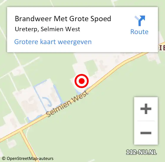 Locatie op kaart van de 112 melding: Brandweer Met Grote Spoed Naar Ureterp, Selmien West op 12 september 2023 20:24