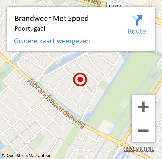 Locatie op kaart van de 112 melding: Brandweer Met Spoed Naar Poortugaal op 12 september 2023 21:03