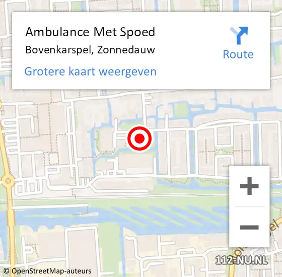 Locatie op kaart van de 112 melding: Ambulance Met Spoed Naar Bovenkarspel, Zonnedauw op 12 september 2023 21:30