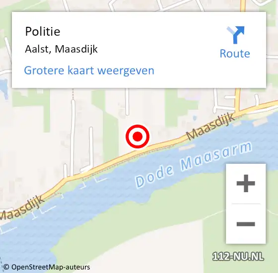 Locatie op kaart van de 112 melding: Politie Aalst, Maasdijk op 12 september 2023 22:17
