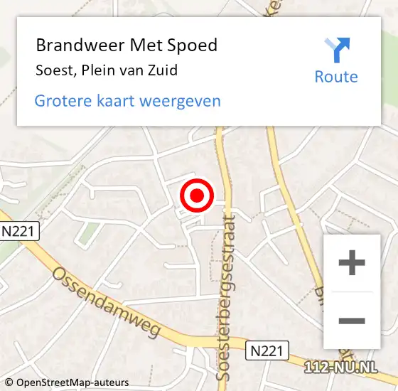 Locatie op kaart van de 112 melding: Brandweer Met Spoed Naar Soest, Plein van Zuid op 13 september 2023 00:28