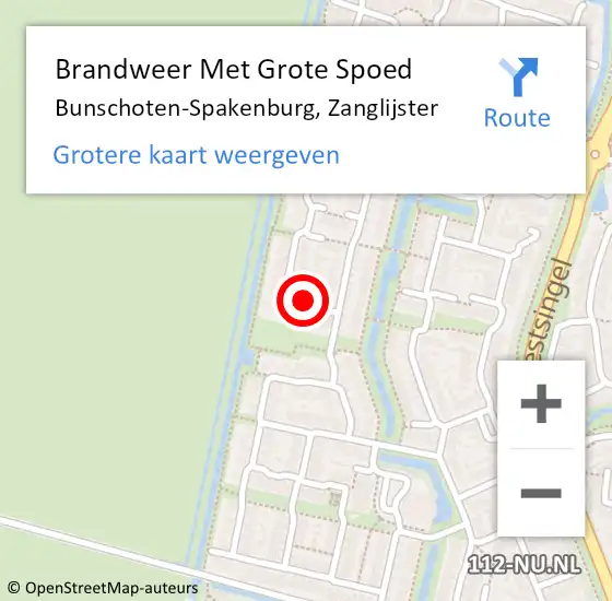 Locatie op kaart van de 112 melding: Brandweer Met Grote Spoed Naar Bunschoten-Spakenburg, Zanglijster op 13 september 2023 03:45