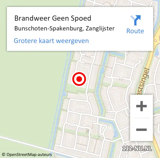 Locatie op kaart van de 112 melding: Brandweer Geen Spoed Naar Bunschoten-Spakenburg, Zanglijster op 13 september 2023 03:55