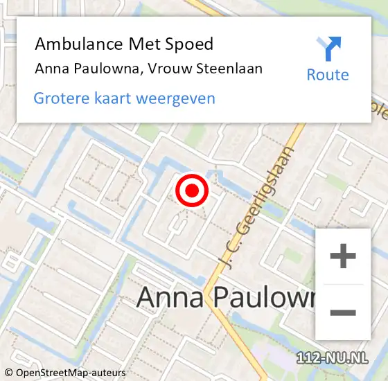 Locatie op kaart van de 112 melding: Ambulance Met Spoed Naar Anna Paulowna, Vrouw Steenlaan op 13 september 2023 04:41