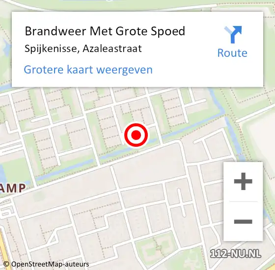 Locatie op kaart van de 112 melding: Brandweer Met Grote Spoed Naar Spijkenisse, Azaleastraat op 13 september 2023 06:55