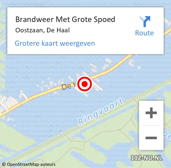 Locatie op kaart van de 112 melding: Brandweer Met Grote Spoed Naar Oostzaan, De Haal op 13 september 2023 07:21