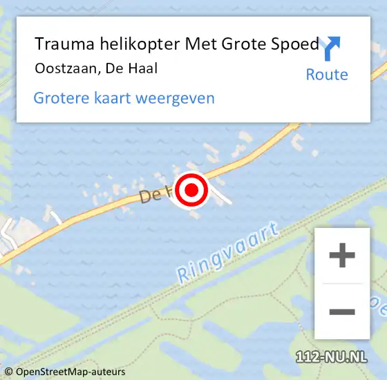 Locatie op kaart van de 112 melding: Trauma helikopter Met Grote Spoed Naar Oostzaan, De Haal op 13 september 2023 07:25