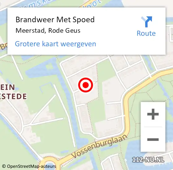 Locatie op kaart van de 112 melding: Brandweer Met Spoed Naar Meerstad, Rode Geus op 13 september 2023 07:39