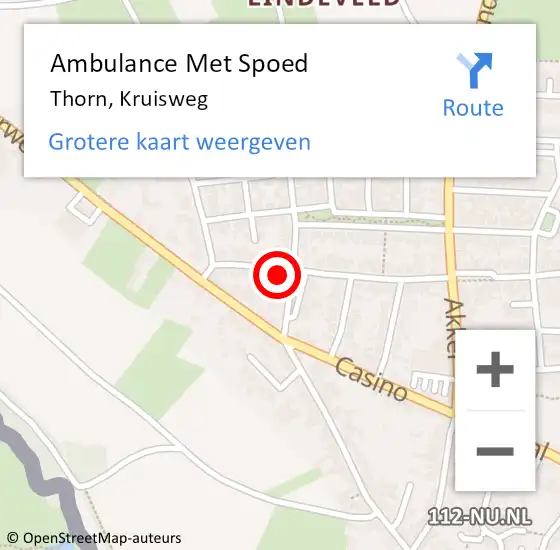 Locatie op kaart van de 112 melding: Ambulance Met Spoed Naar Thorn, Kruisweg op 13 oktober 2013 21:43