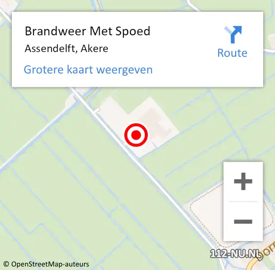 Locatie op kaart van de 112 melding: Brandweer Met Spoed Naar Assendelft, Akere op 13 september 2023 08:05