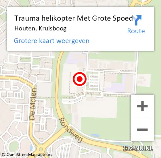 Locatie op kaart van de 112 melding: Trauma helikopter Met Grote Spoed Naar Houten, Kruisboog op 13 september 2023 09:57