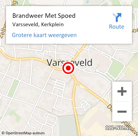 Locatie op kaart van de 112 melding: Brandweer Met Spoed Naar Varsseveld, Kerkplein op 13 september 2023 10:25