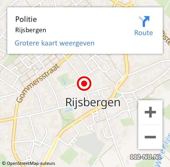 Locatie op kaart van de 112 melding: Politie Rijsbergen op 13 september 2023 11:44