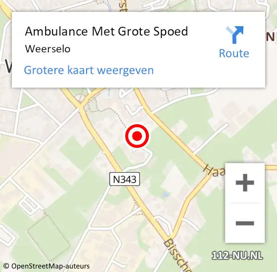 Locatie op kaart van de 112 melding: Ambulance Met Grote Spoed Naar Weerselo op 13 september 2023 11:45