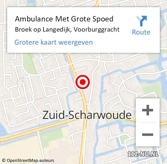 Locatie op kaart van de 112 melding: Ambulance Met Grote Spoed Naar Broek op Langedijk, Voorburggracht op 13 september 2023 11:55