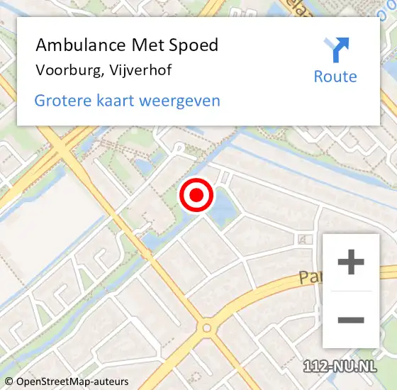 Locatie op kaart van de 112 melding: Ambulance Met Spoed Naar Voorburg, Vijverhof op 13 september 2023 13:06