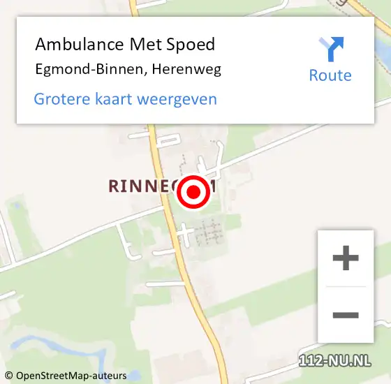 Locatie op kaart van de 112 melding: Ambulance Met Spoed Naar Egmond-Binnen, Herenweg op 13 september 2023 13:39