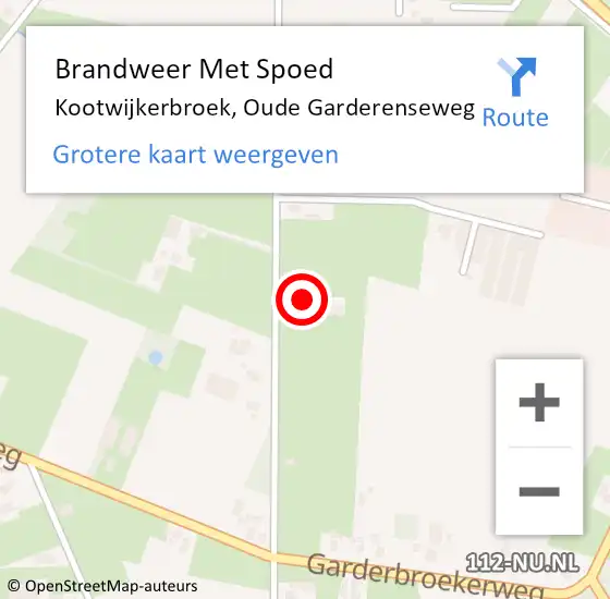 Locatie op kaart van de 112 melding: Brandweer Met Spoed Naar Kootwijkerbroek, Oude Garderenseweg op 13 september 2023 13:46