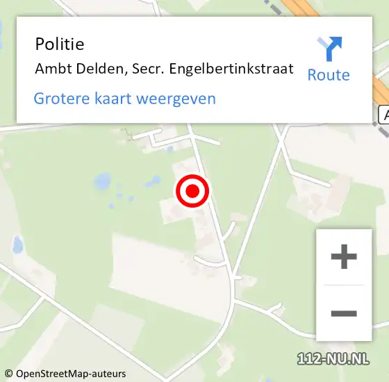 Locatie op kaart van de 112 melding: Politie Ambt Delden, Secr. Engelbertinkstraat op 13 september 2023 13:57