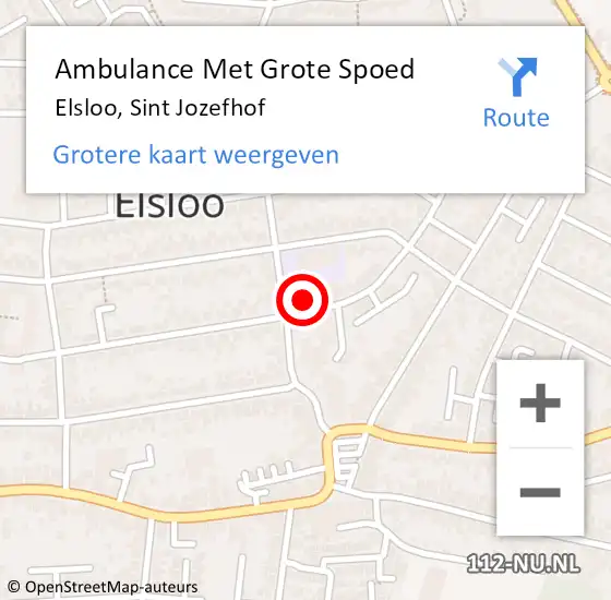Locatie op kaart van de 112 melding: Ambulance Met Grote Spoed Naar Elsloo, Sint Jozefhof op 8 september 2014 07:41