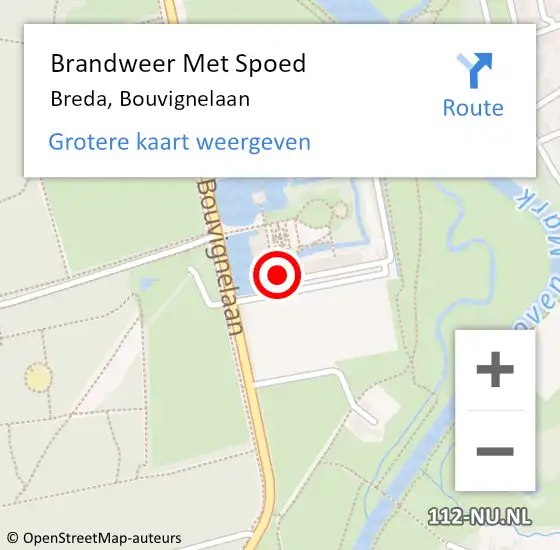 Locatie op kaart van de 112 melding: Brandweer Met Spoed Naar Breda, Bouvignelaan op 13 september 2023 14:44