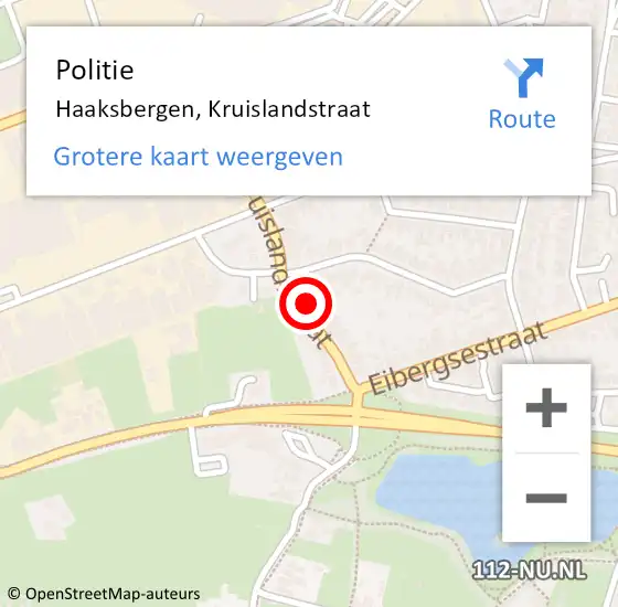 Locatie op kaart van de 112 melding: Politie Haaksbergen, Kruislandstraat op 13 september 2023 14:46