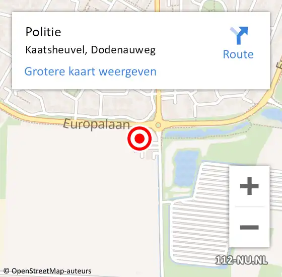 Locatie op kaart van de 112 melding: Politie Kaatsheuvel, Dodenauweg op 13 september 2023 15:29