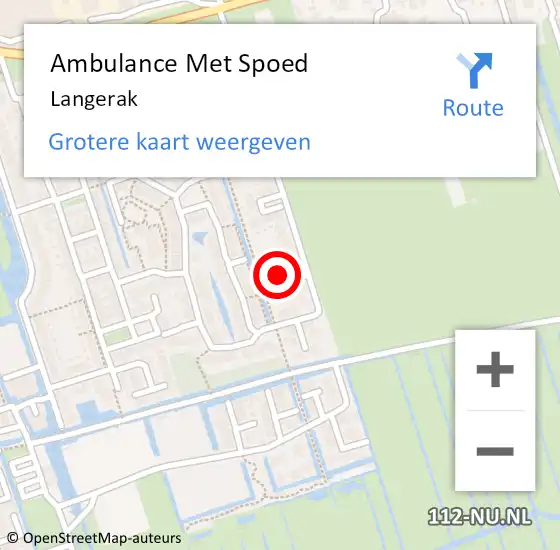 Locatie op kaart van de 112 melding: Ambulance Met Spoed Naar Langerak op 13 september 2023 15:49