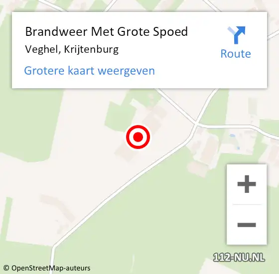 Locatie op kaart van de 112 melding: Brandweer Met Grote Spoed Naar Veghel, Krijtenburg op 13 september 2023 16:05