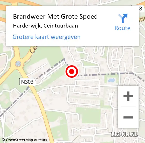 Locatie op kaart van de 112 melding: Brandweer Met Grote Spoed Naar Harderwijk, Ceintuurbaan op 13 september 2023 16:26