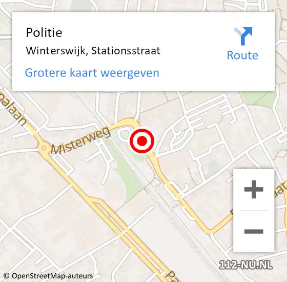 Locatie op kaart van de 112 melding: Politie Winterswijk, Stationsstraat op 13 september 2023 17:16