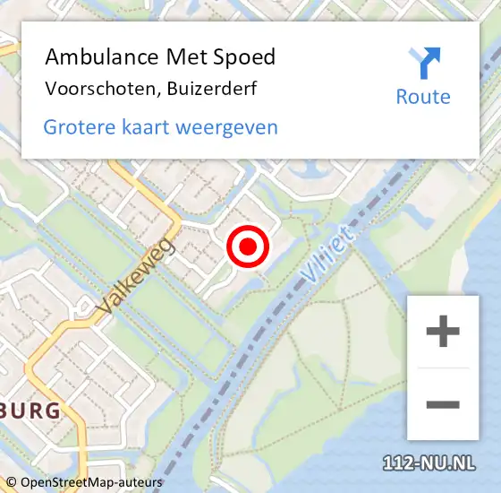 Locatie op kaart van de 112 melding: Ambulance Met Spoed Naar Voorschoten, Buizerderf op 13 september 2023 17:34