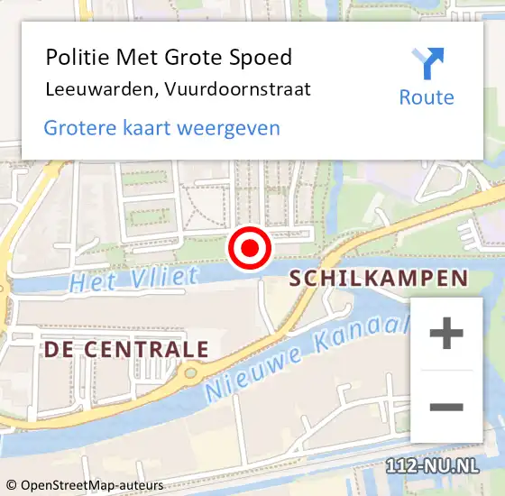 Locatie op kaart van de 112 melding: Politie Met Grote Spoed Naar Leeuwarden, Vuurdoornstraat op 13 september 2023 20:23