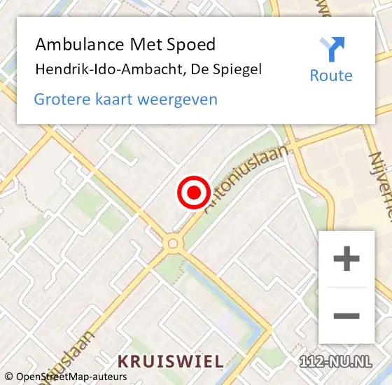 Locatie op kaart van de 112 melding: Ambulance Met Spoed Naar Hendrik-Ido-Ambacht, De Spiegel op 13 september 2023 23:07