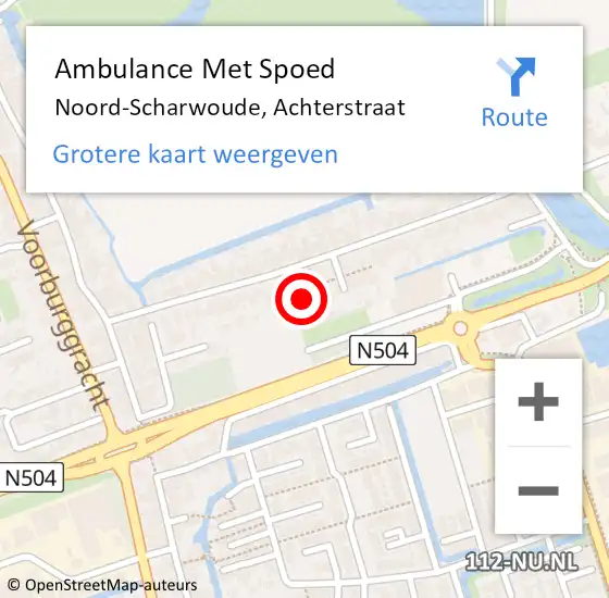 Locatie op kaart van de 112 melding: Ambulance Met Spoed Naar Noord-Scharwoude, Achterstraat op 13 oktober 2013 22:02