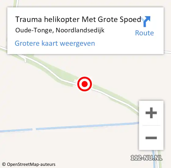 Locatie op kaart van de 112 melding: Trauma helikopter Met Grote Spoed Naar Oude-Tonge, Noordlandsedijk op 14 september 2023 03:28