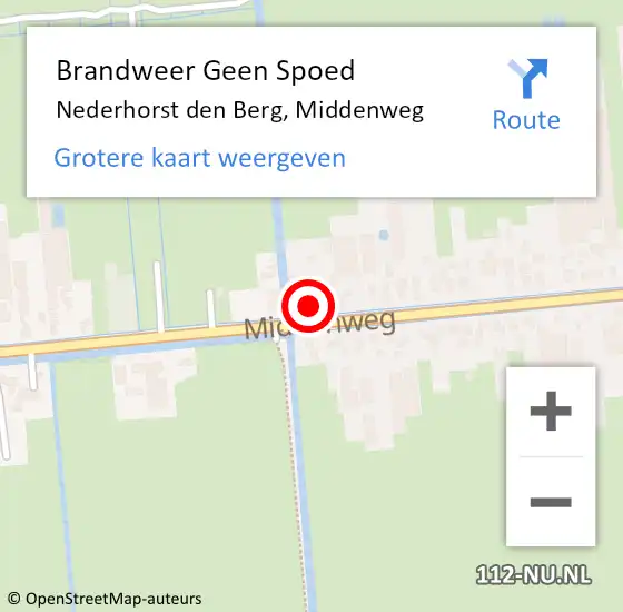 Locatie op kaart van de 112 melding: Brandweer Geen Spoed Naar Nederhorst den Berg, Middenweg op 13 oktober 2013 22:05