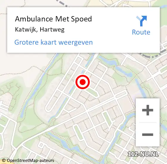Locatie op kaart van de 112 melding: Ambulance Met Spoed Naar Katwijk, Hartweg op 14 september 2023 08:25