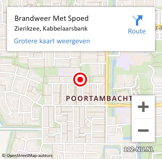 Locatie op kaart van de 112 melding: Brandweer Met Spoed Naar Zierikzee, Kabbelaarsbank op 14 september 2023 09:34