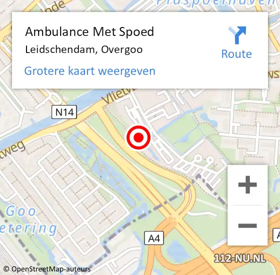 Locatie op kaart van de 112 melding: Ambulance Met Spoed Naar Leidschendam, Overgoo op 14 september 2023 10:07