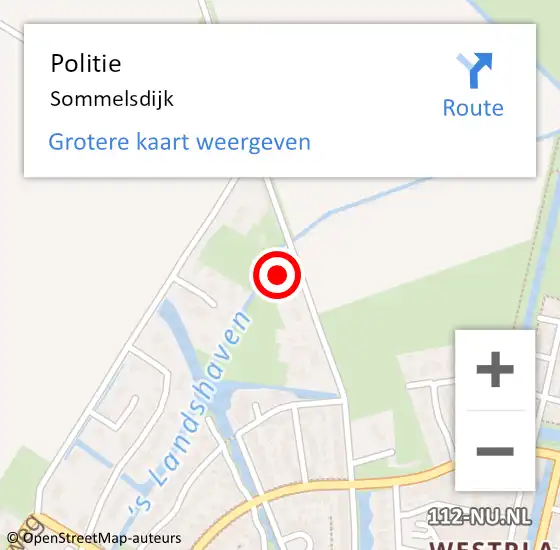 Locatie op kaart van de 112 melding: Politie Sommelsdijk op 14 september 2023 10:24