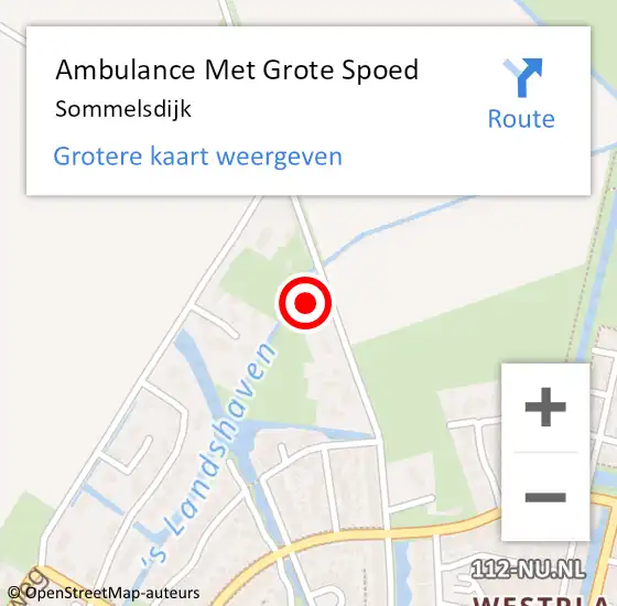 Locatie op kaart van de 112 melding: Ambulance Met Grote Spoed Naar Sommelsdijk op 14 september 2023 10:24