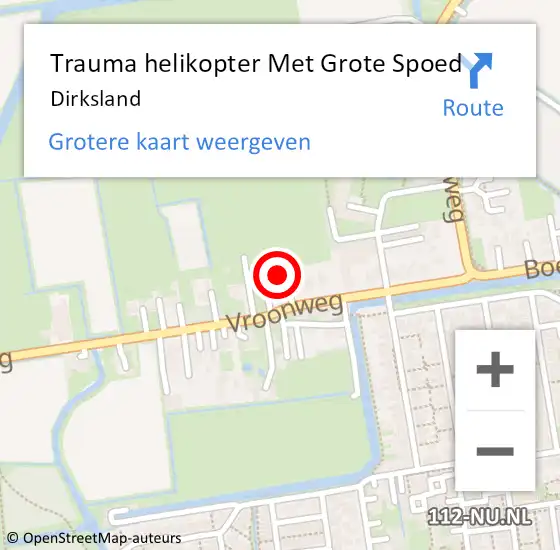 Locatie op kaart van de 112 melding: Trauma helikopter Met Grote Spoed Naar Dirksland op 14 september 2023 10:26