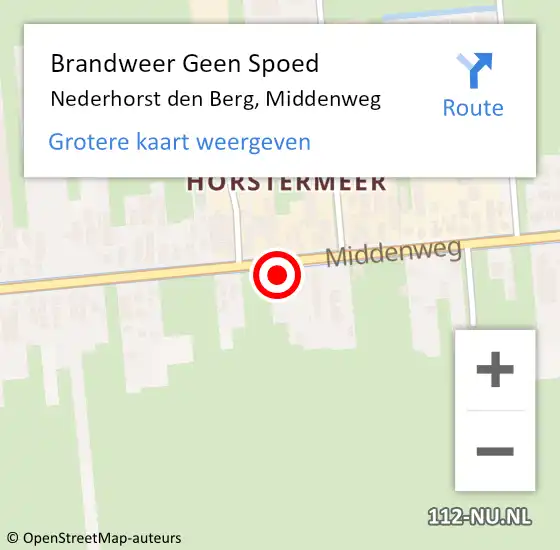 Locatie op kaart van de 112 melding: Brandweer Geen Spoed Naar Nederhorst den Berg, Middenweg op 13 oktober 2013 22:10