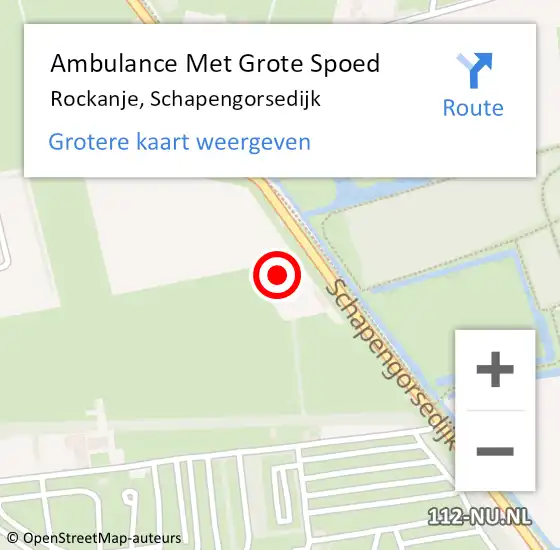 Locatie op kaart van de 112 melding: Ambulance Met Grote Spoed Naar Rockanje, Schapengorsedijk op 14 september 2023 12:40