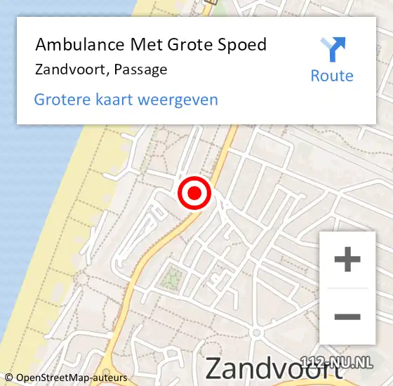 Locatie op kaart van de 112 melding: Ambulance Met Grote Spoed Naar Zandvoort, Passage op 14 september 2023 12:46